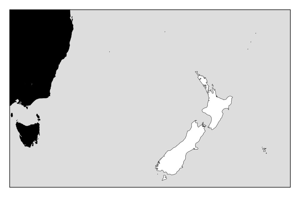 ニュージーランドのフリー素材地図 世界地図