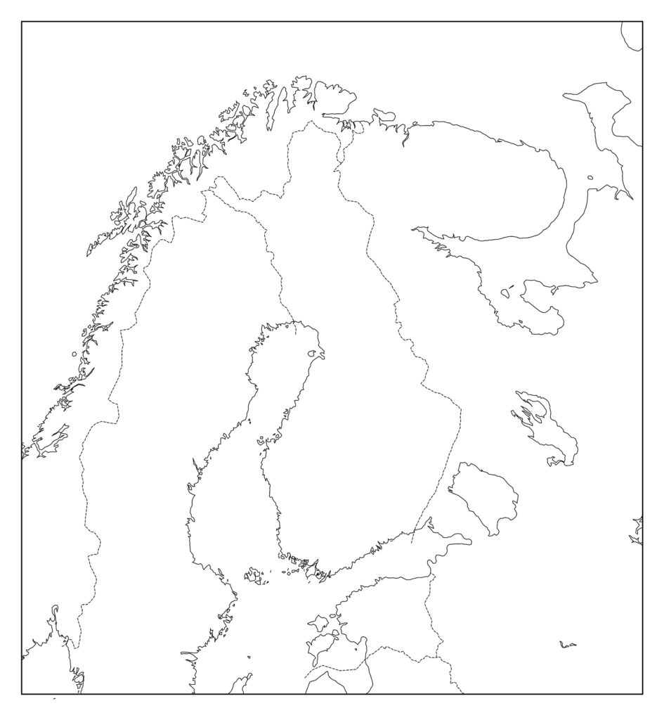 フィンランドのフリー素材地図 世界地図