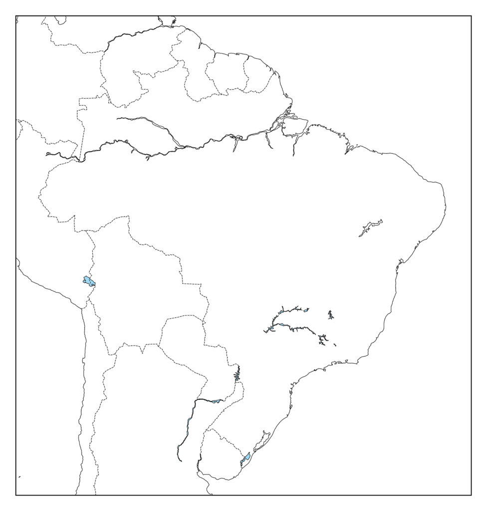 ブラジルのフリー素材地図 世界地図