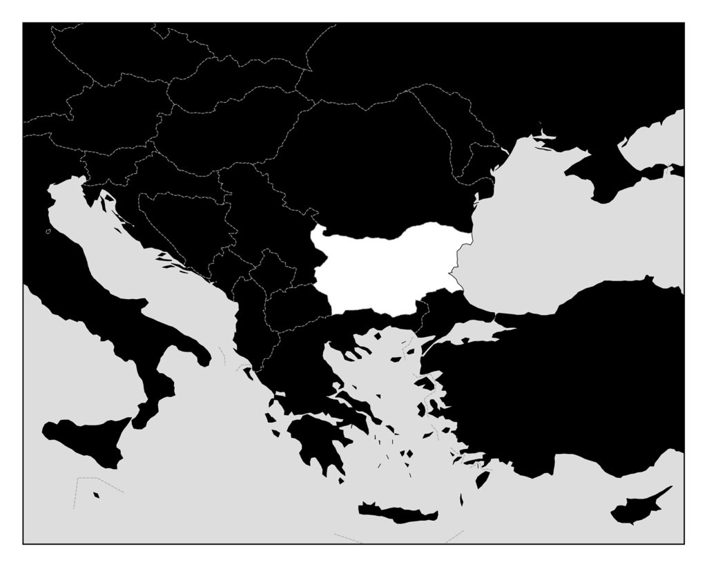 ブルガリアのフリー素材地図 世界地図