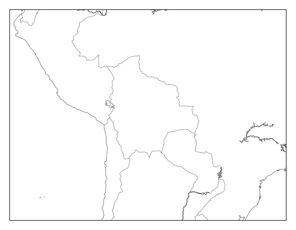 ボリビアのフリー素材地図 世界地図