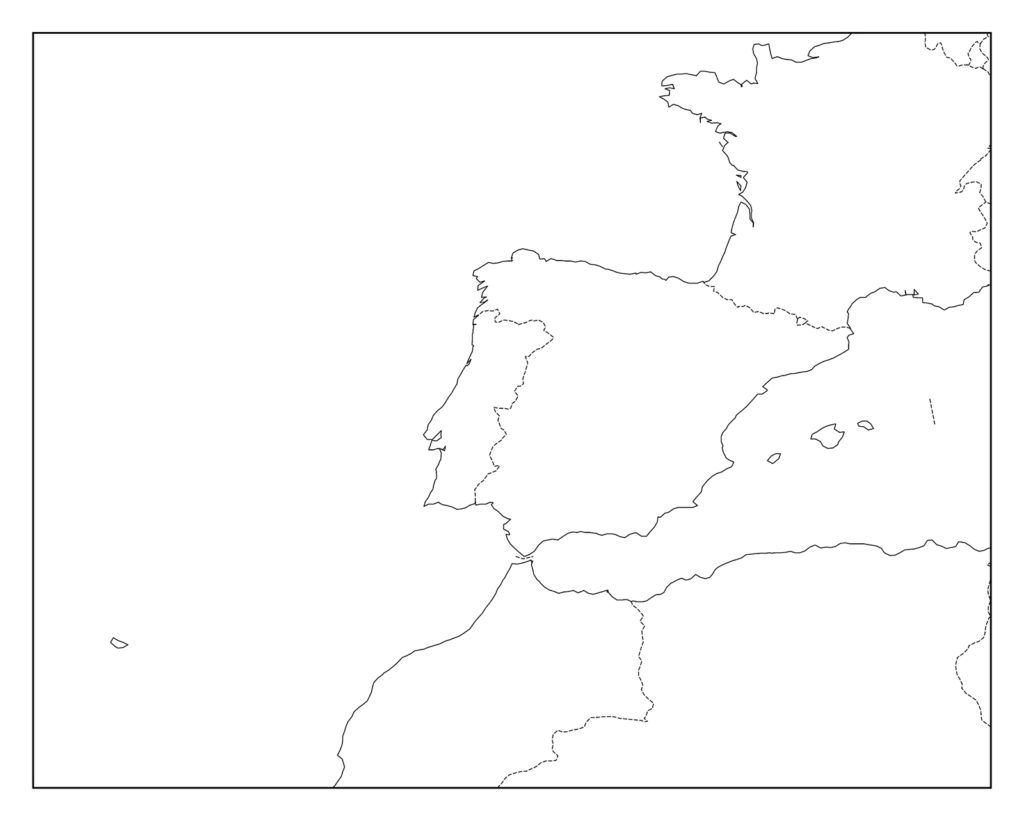 ポルトガルのフリー素材地図 世界地図