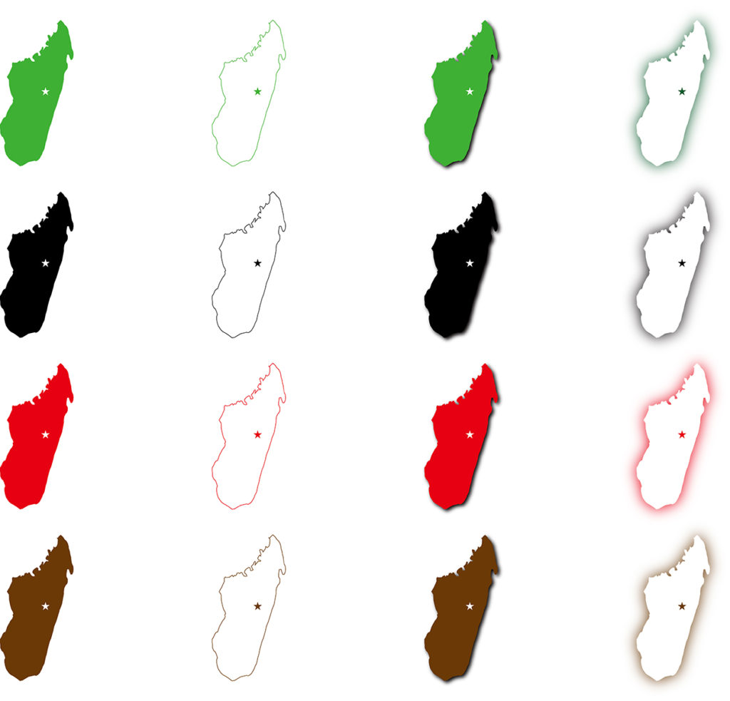 マダガスカルのフリー素材地図 世界地図