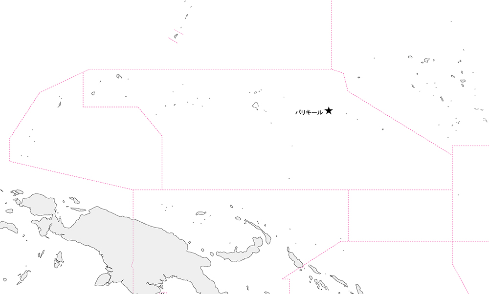 ミクロネシアの白地図 世界地図