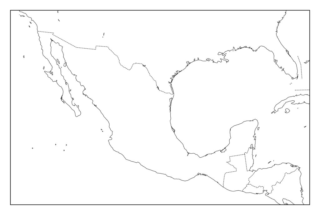 メキシコのフリー素材地図 世界地図