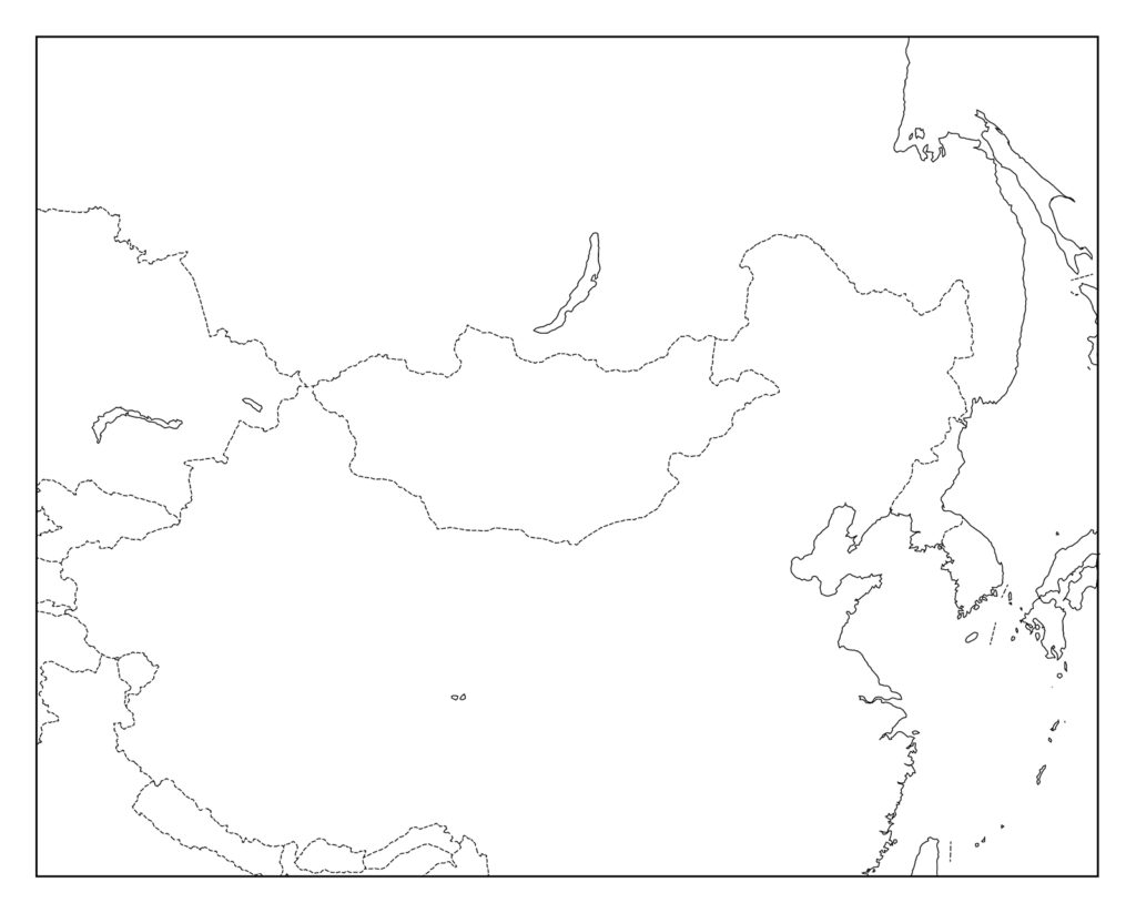 モンゴルのフリー素材地図 世界地図