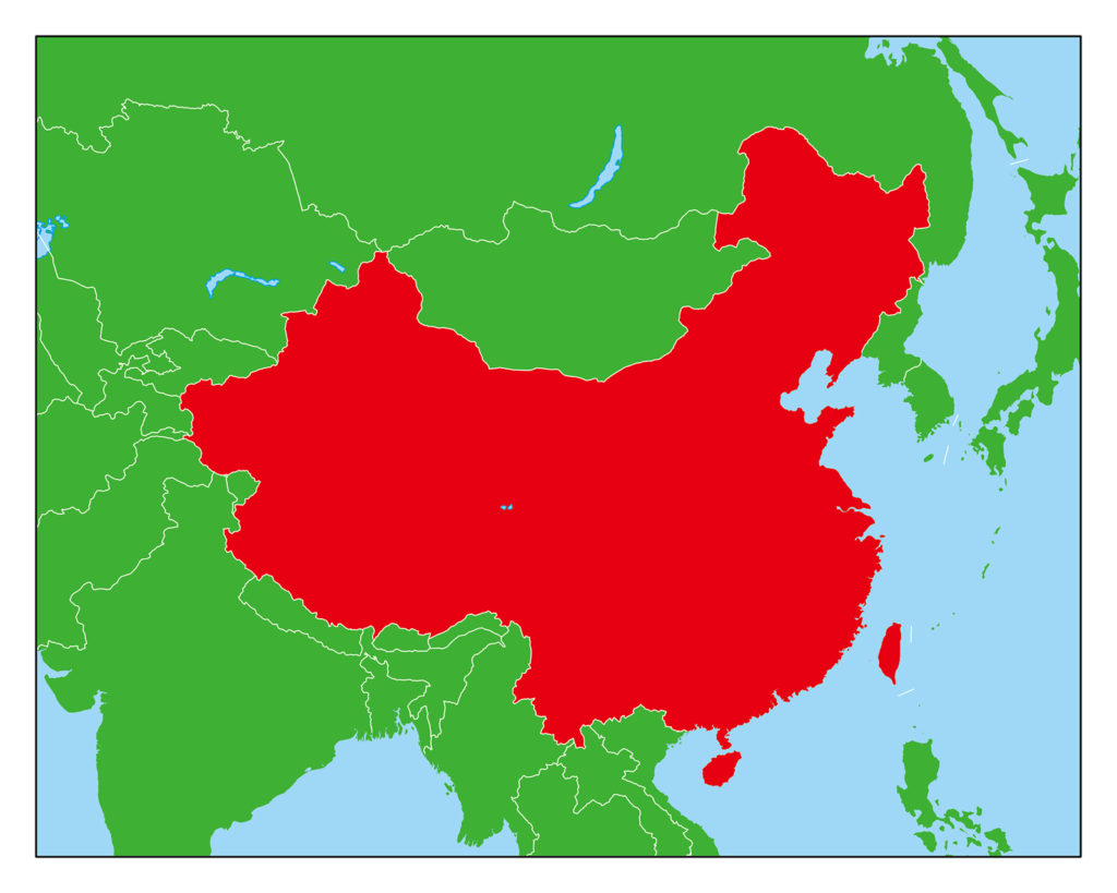 中国のフリー素材地図 世界地図