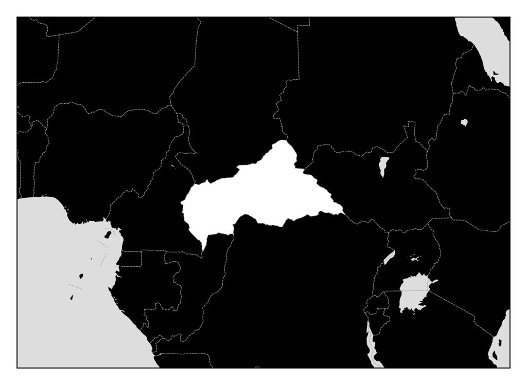 中央アフリカのフリー素材地図 世界地図