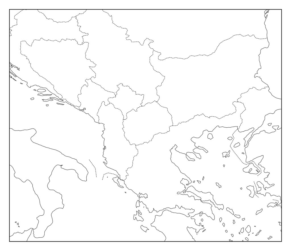 北マケドニアのフリー素材地図 世界地図