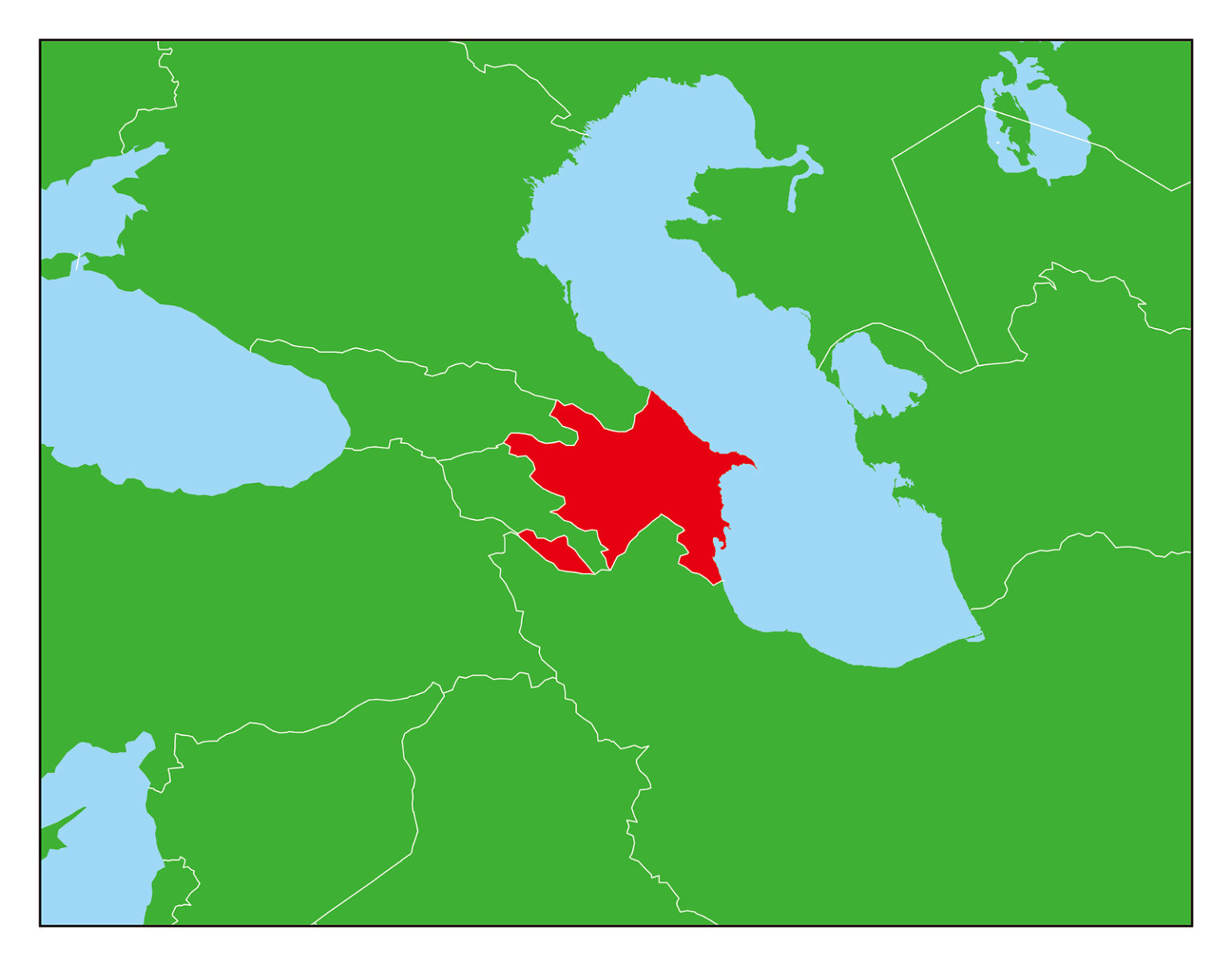 アゼルバイジャンのフリー素材地図 世界地図