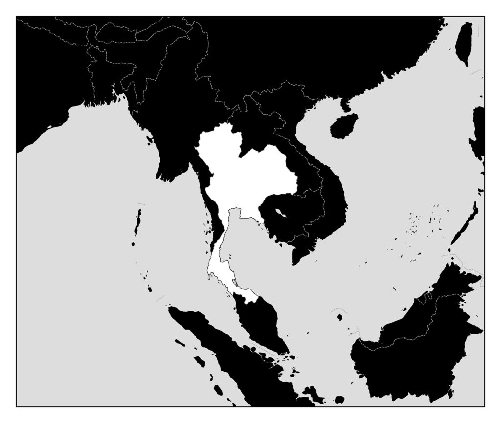 タイ地図-モノクロ