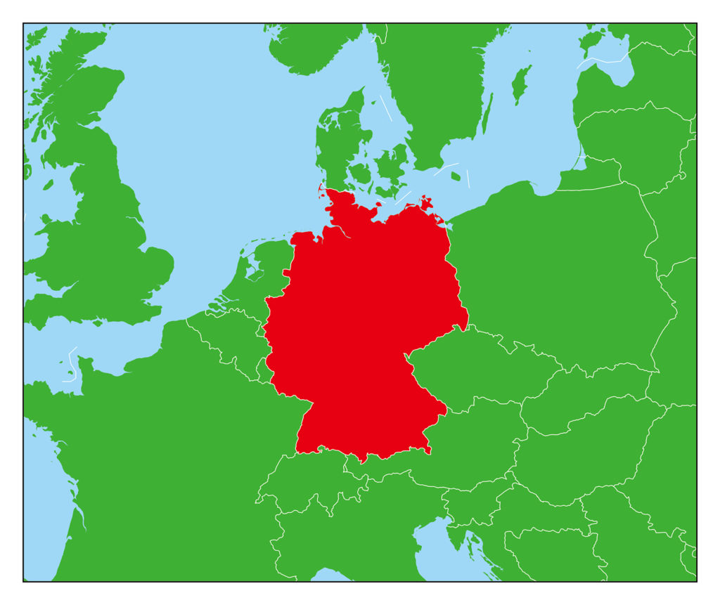 ドイツ地図-赤