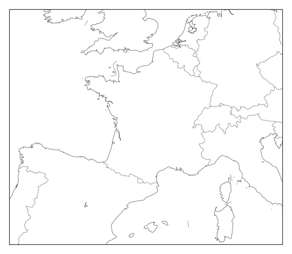 フランス白地図