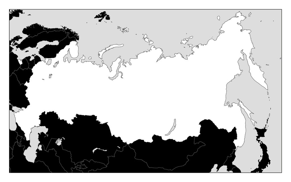 ロシア地図-モノクロ