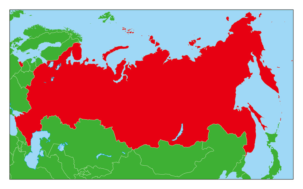 ロシア地図-赤