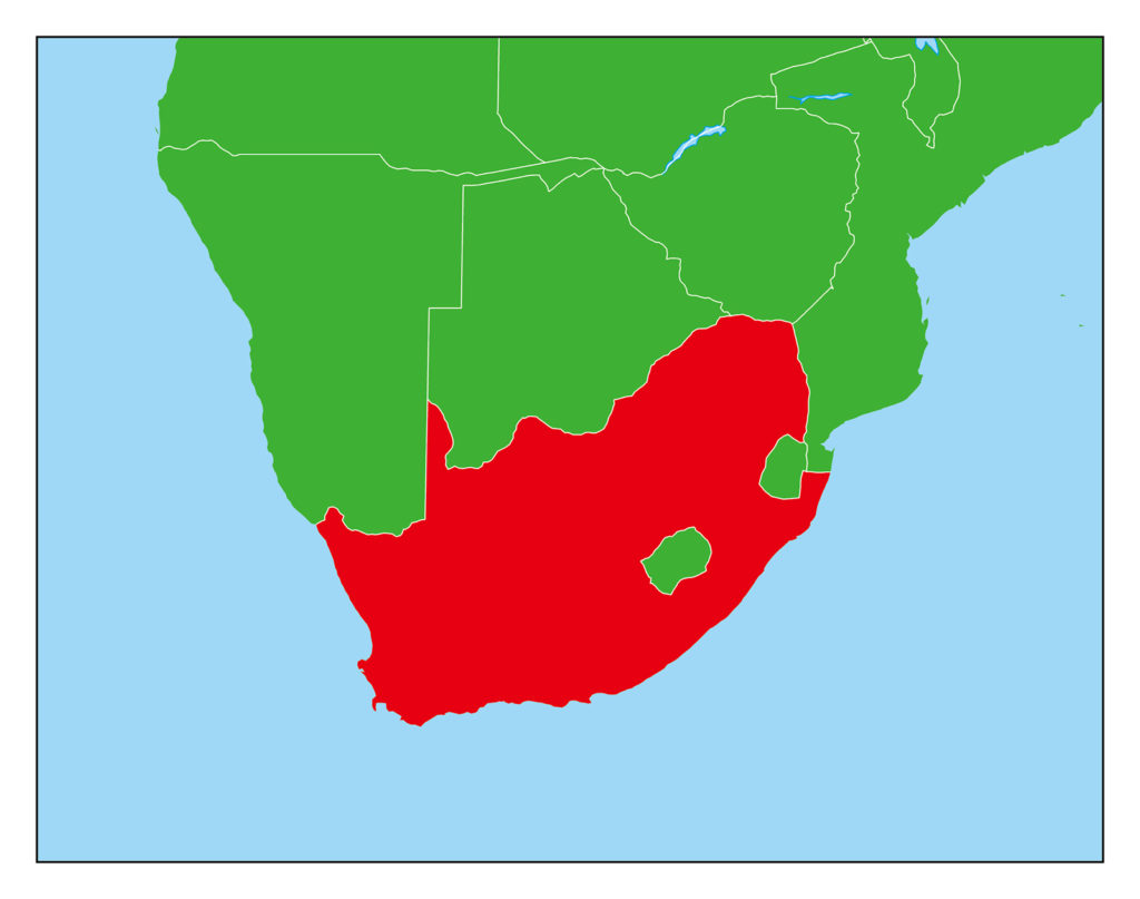 南アフリカ地図-赤