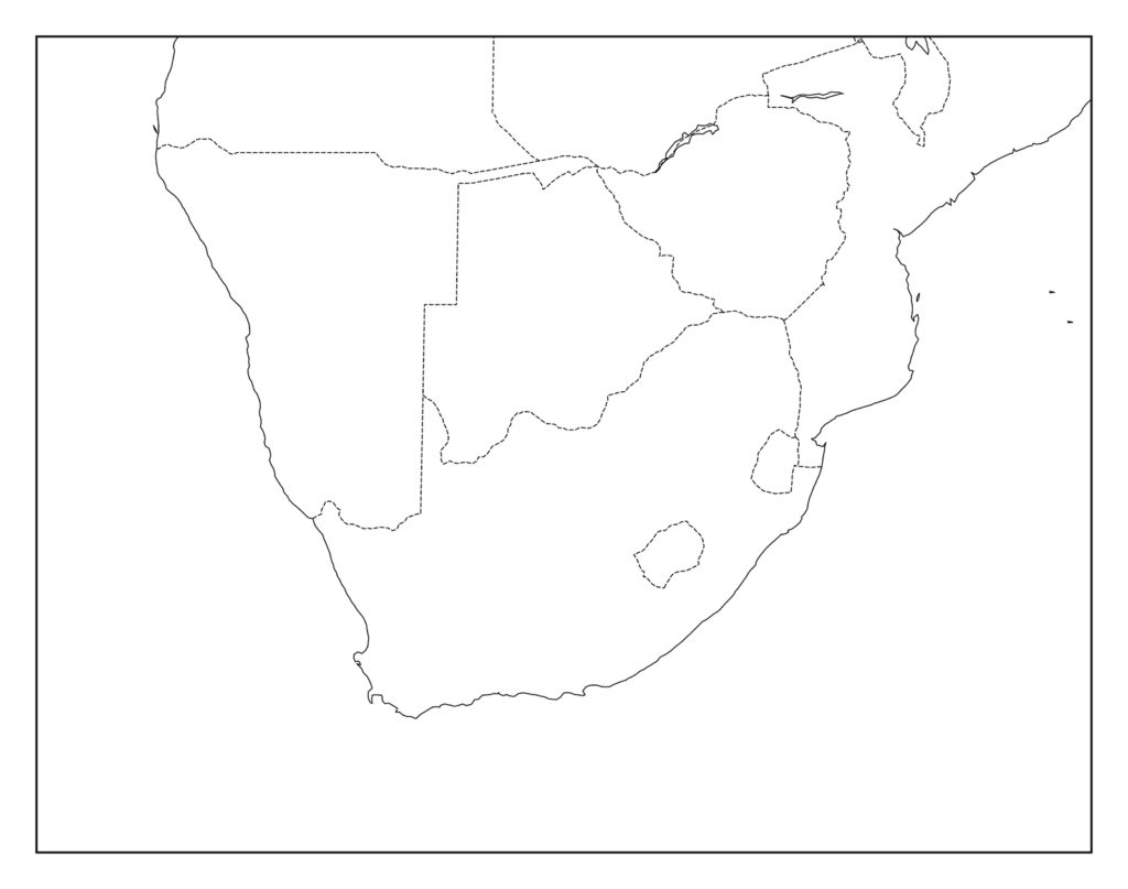 南アフリカ白地図