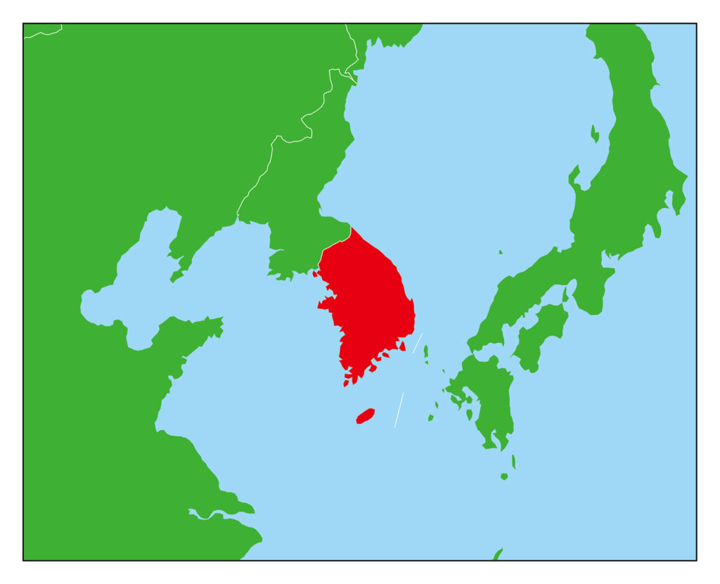 韓国地図-赤