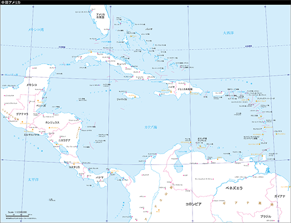 中部アメリカ地域地図
