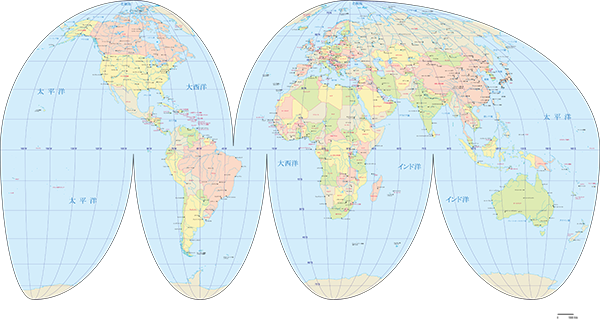 グード図法世界地図