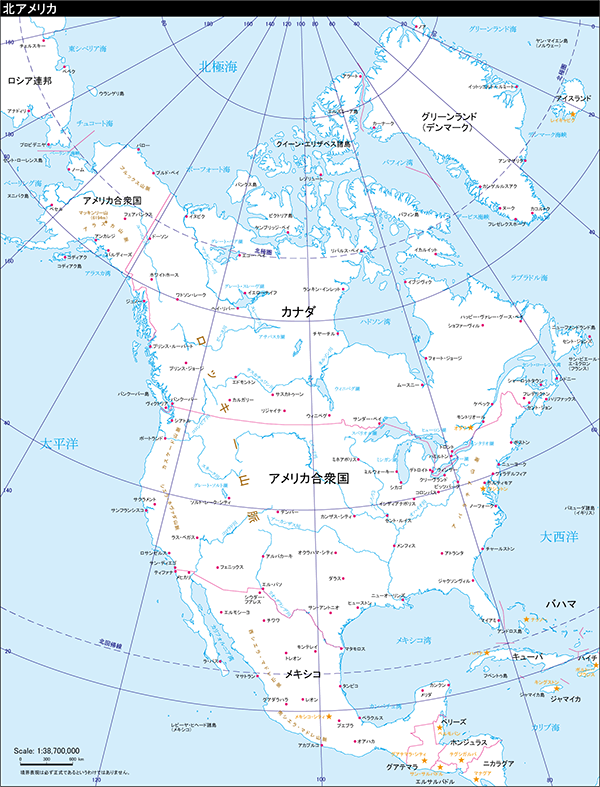 北アメリカ地域地図