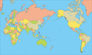 世界地図-ミラー図法as-国別-海