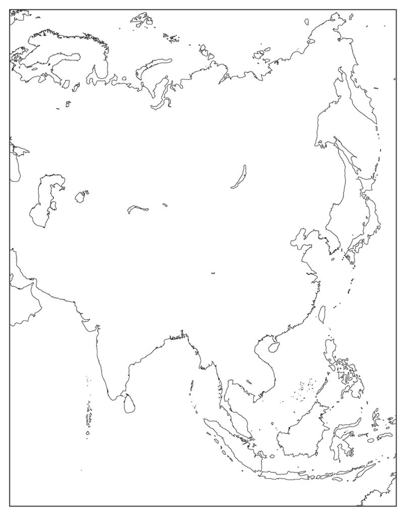 アジア地域-白地図-国旗なし