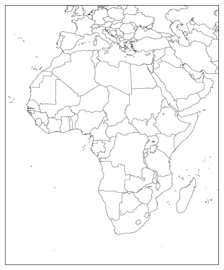 アフリカ地域-白地図-国境あり