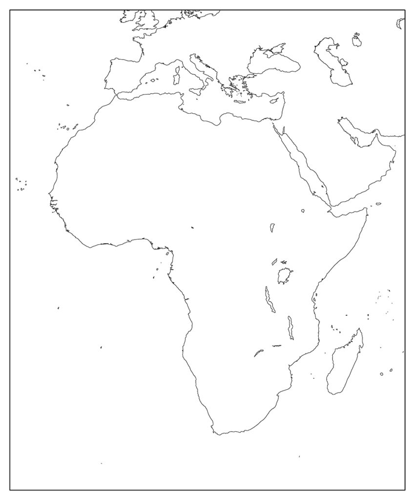 アフリカ地域-白地図-国境なし