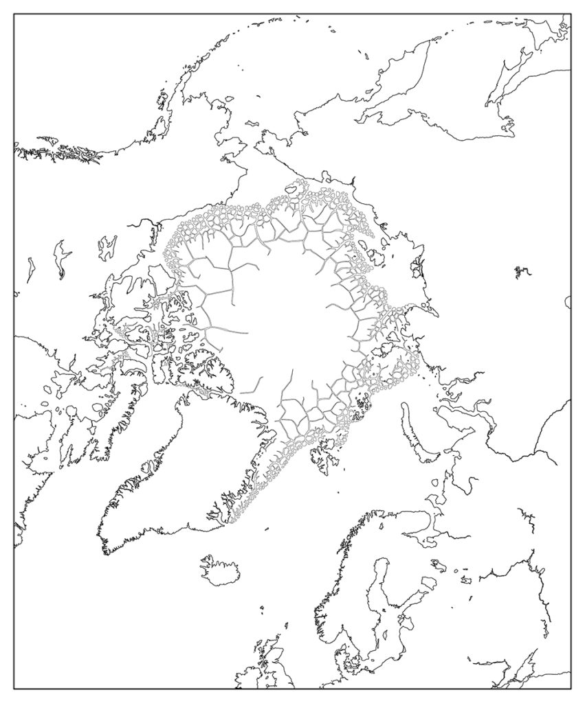 北極地域-白地図-国境なし