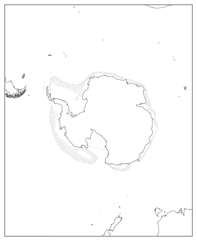 南極地域-白地図-国境あり