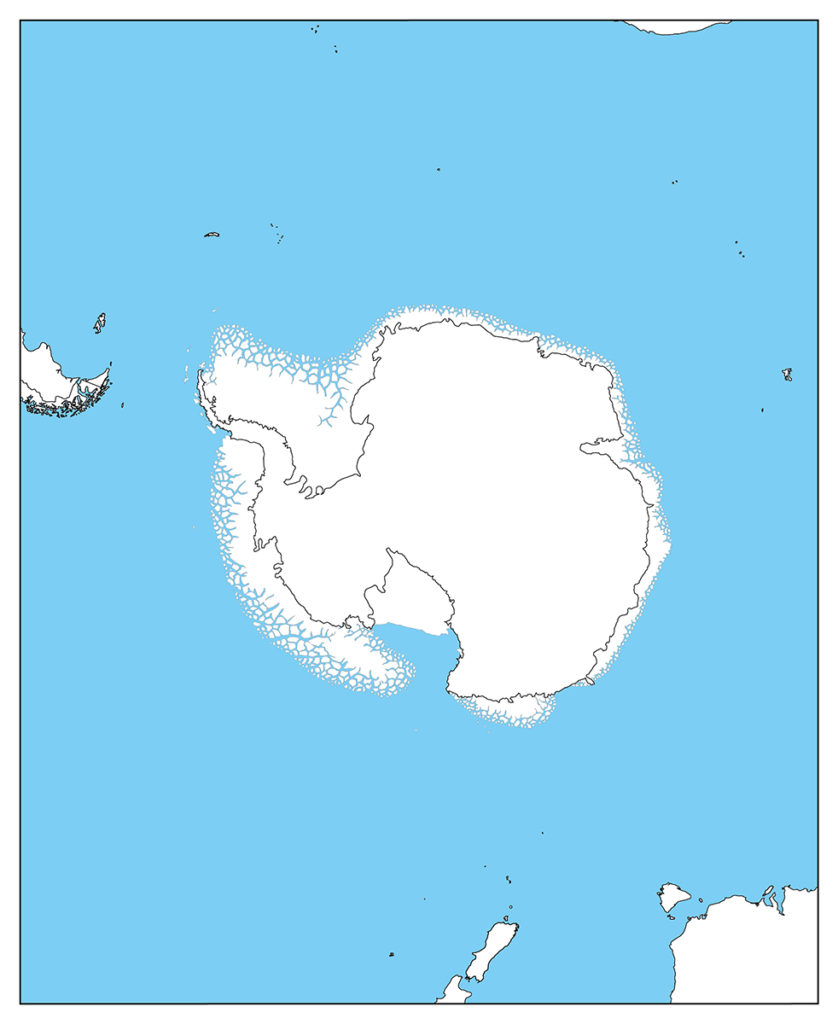 南極地域-白地図-国境あり-海