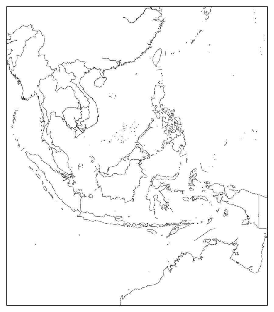 東南アジア地域-白地図-国境あり