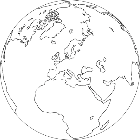 正射図法-ヨーロッパ-白