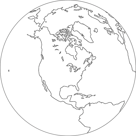 正射図法-北アメリカ-白