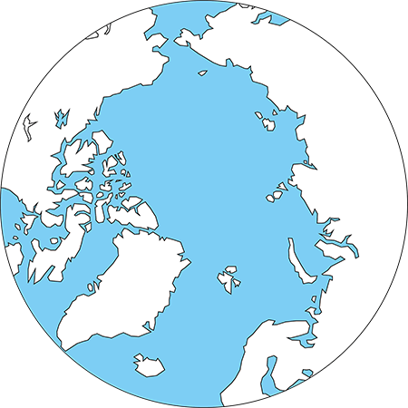 正射図法-北極-白-海