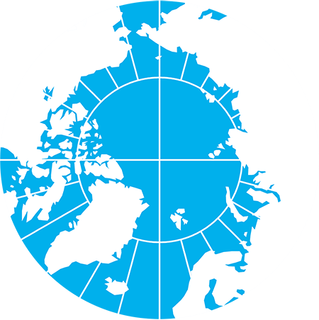 正射図法-北極-緯度経度