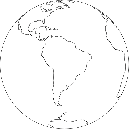 正射図法-南アメリカ-白
