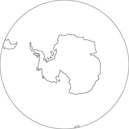 正射図法-南極-白