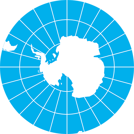 正射図法-南極-緯度経度