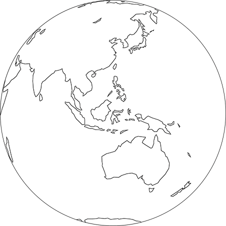 正射図法-東南アジア-白