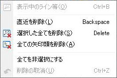 プルダウンメニューのチャートのライン等の設定