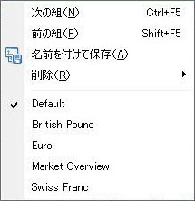 プルダウンメニューのファイルのチャートの組表示