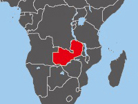 ザンビアの位置