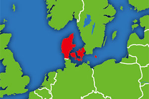 デンマークの地図画像