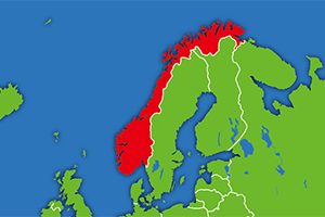 ノルウェーの地図画像