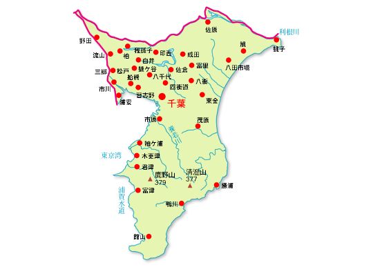 千葉県の地図