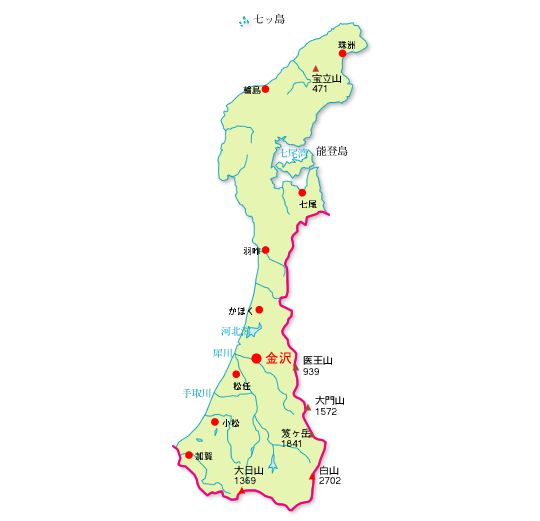 石川県の地図