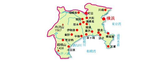 神奈川県の地図