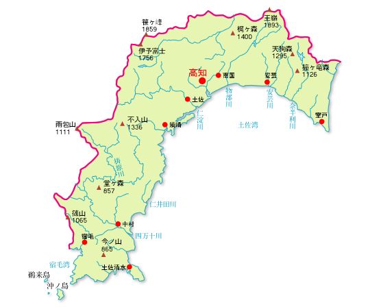 高知県の地図